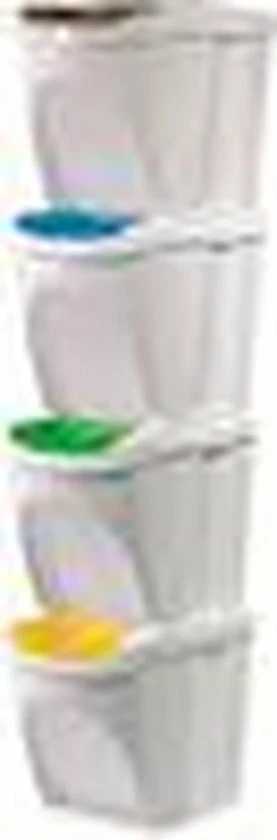 Prosperplast Set Van 4x Kunststof Afvalscheidingsbakken Wit Van 25 Liter - Scheidingsprullenbakken 10 Prosperplast Set Van 4x Kunststof Afvalscheidingsbakken Wit Van 25 Liter - Scheidingsprullenbakken - Afbeelding 8