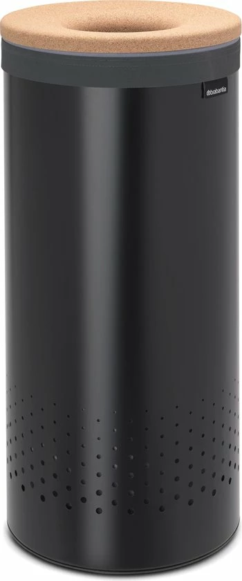 Brabantia Wasmand - 35 L - Matt Black Met Kurken Deksel 3 Brabantia Wasmand - 35 L - Matt Black Met Kurken Deksel