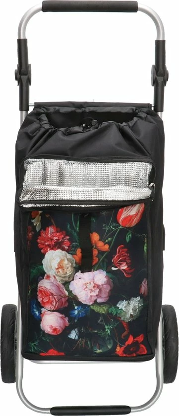 Beagles Alberic Boodschappen Trolley - Bloem Zwart 7 Beagles Alberic Boodschappen Trolley - Bloem Zwart - Afbeelding 5