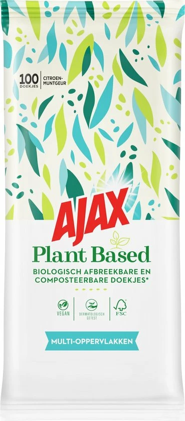 Ajax Plant Based Allesreiniger Schoonmaakdoekjes 6 X 100 Pak 7 Ajax Plant Based Allesreiniger Schoonmaakdoekjes 6 X 100 Pak - Afbeelding 5