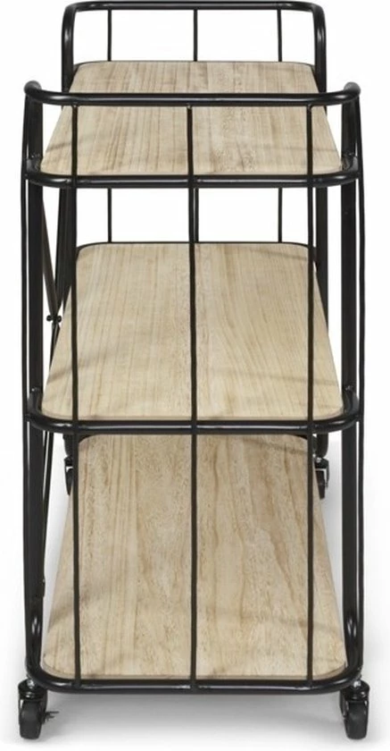 Lifa-Living LIFA LIVING Industriële Bakkerskast - Serveerwagen Op Wielen - Opbergkast - Zwart - Metaal & Hout - 80 X 41 X 93 Cm 7 Lifa-Living LIFA LIVING Industriële Bakkerskast - Serveerwagen Op Wielen - Opbergkast - Zwart - Metaal & Hout - 80 X 41 X 93 Cm - Afbeelding 5