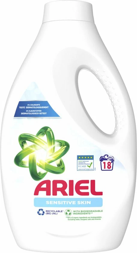Ariel Vloeibaar Wasmiddel Sensitive 900 Ml 3 Ariel Vloeibaar Wasmiddel Sensitive 900 Ml