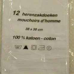Merkloos HERENZAKDOEKEN 7 38X38CM 100% KATOEN -Lesser & Pavey-winkel 457x840