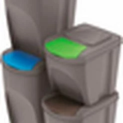 Prosperplast Set Van 4 Stuks Kunststof Afvalscheidingsbakken Grijs 2x 25 Liter En 2x 35 Liter - Scheidingsprullenbakken -Lesser & Pavey-winkel 470x840 2