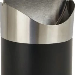 Multi Media Group Tafel Prullenbak - RVS - Zwart - 17x12cm - Afvalbakje Aanrecht - Met Deksel