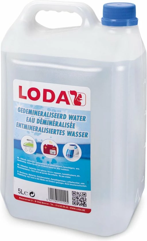 LODA Gedemineraliseerd Water, Bidon Van 5 L 3 Stuks 3 LODA Gedemineraliseerd Water, Bidon Van 5 L 3 Stuks