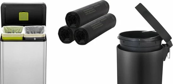 Merkloos Vuilniszakken 30 X 20 - 25 Liter Met Trekbandsluiting | Zwart Plastic | 55 X 70 Cm | Pedaalemmer Restafval Afval Zakjes 4 Merkloos Vuilniszakken 30 X 20 - 25 Liter Met Trekbandsluiting | Zwart Plastic | 55 X 70 Cm | Pedaalemmer Restafval Afval Zakjes - Afbeelding 2