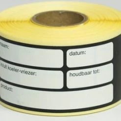 Etikettenoporol.nl Houdbaarheidsetiket - Zwart (algemeen Bereid Voedsel) - [HACCP Voedseletiket]