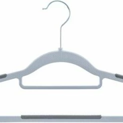 ACAZA 20 Kunststof Kleerhangers Met Antislip Ontwerp - Ruimtebesparende Kledinghangers - Kapstokken Met Broeklaat Of Roklat, Grijs -Lesser & Pavey-winkel 550x297 1