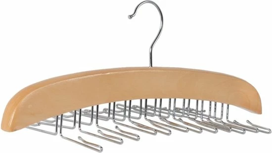 Eleganca Houten Stropdassen Hangers - Natuurlijke Houtkleur - Multifunctionele Stropdassenrek - Kast Organizer Met 24 Haken - Optimaal Voor Stropdassen, Sjaals Of Kleine Accessoires 7 Eleganca Houten Stropdassen Hangers - Natuurlijke Houtkleur - Multifunctionele Stropdassenrek - Kast Organizer Met 24 Haken - Optimaal Voor Stropdassen, Sjaals Of Kleine Accessoires - Afbeelding 5