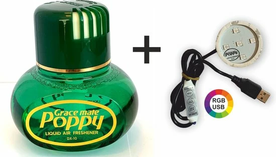 POPPY GRACE MATE® Poppy Grace Mate Luchtverfrisser DENNEN 150 ML. En Origineel Poppy RGB Lampje En USB Aansluiting 5 POPPY GRACE MATE® Poppy Grace Mate Luchtverfrisser DENNEN 150 ML. En Origineel Poppy RGB Lampje En USB Aansluiting - Afbeelding 3