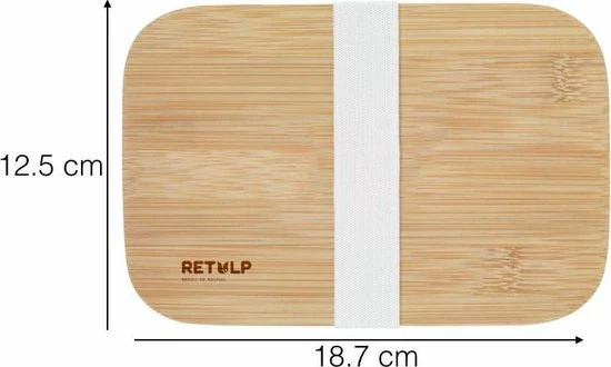 Retulp Ecobox - Lunchbox - Bamboe - Wit 4 Retulp Ecobox - Lunchbox - Bamboe - Wit - Afbeelding 2