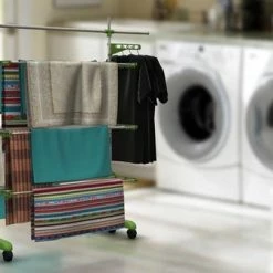 Herzberg HG-5015; Moving Clothes Rack Green -Lesser & Pavey-winkel 550x337 1