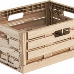 Baskin - Wood Box - Krat - Vouwkratten - Inklapbaar - Boodschappenkrat - Opbergbox - Kratten - Gerecyceld - 40 X 30 X 16 Cm