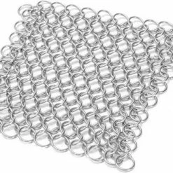 LOUZIR RVS Gietijzer Cleaner Voor Pannen - Metalen Borstel- Scrubmat- Zilver -Lesser & Pavey-winkel 550x339