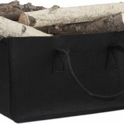 Relaxdays Houtmand Van Vilt - Haardhout Tas - Draagtas - Vilttas - Flexibel - Opbergmand - Antraciet -Lesser & Pavey-winkel 550x341 4