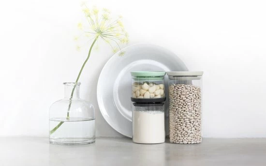 Brabantia Voorraadpotten - Stapelbaar - 0,3 0,6 & 1,1 L - Glas 7 Brabantia Voorraadpotten - Stapelbaar - 0,3 0,6 & 1,1 L - Glas - Afbeelding 5