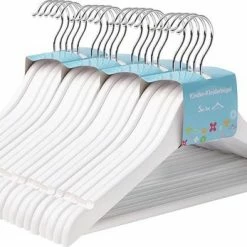 Hoppa! Kinder-kleerhanger - 20 Stuks - 360 Graden Draaibare Haak - Wit - 35 Cm