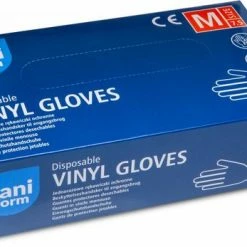Saniform Vinyl Wegwerp Handschoenen (onderzoekshandschoenen) Latex- En Poedervrij -100stuks -Lesser & Pavey-winkel 550x347