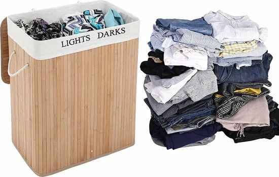 Songmics Bamboe Wasmand, 32 X 52 X 62,5 Cm 100L 8 Songmics Bamboe Wasmand, 32 X 52 X 62,5 Cm 100L - Afbeelding 6