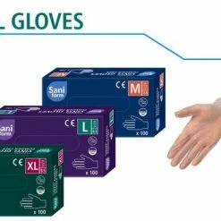 Saniform Vinyl Wegwerp Handschoenen (onderzoekshandschoenen) Latex- En Poedervrij -100stuks