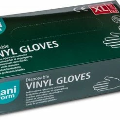 Saniform Vinyl Wegwerp Handschoenen (onderzoekshandschoenen) Latex- En Poedervrij -100stuks -Lesser & Pavey-winkel 550x350 2