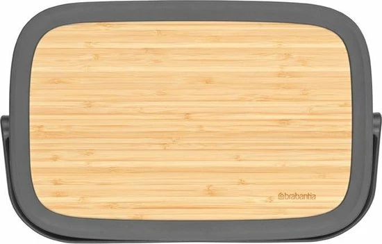 Brabantia Nic Broodtrommel - Met Bamboe Deksel - Dark Grey 14 Brabantia Nic Broodtrommel - Met Bamboe Deksel - Dark Grey - Afbeelding 12