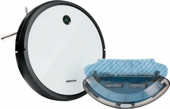Medion MD 19601 - Robotstofzuiger Met Dweilfunctie - Wit/Zwart 4 Medion MD 19601 - Robotstofzuiger Met Dweilfunctie - Wit/Zwart - Afbeelding 2
