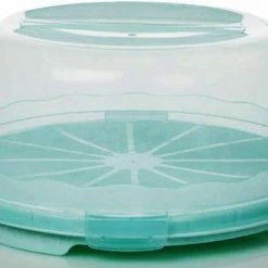 Merkloos Taart Bewaardoos Rond / Taarbox - Vershouddoos - Transparant - ROND - Kleur MINT