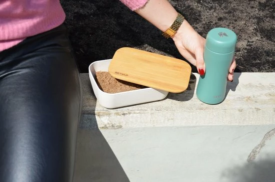 Retulp Ecobox - Lunchbox - Bamboe - Wit 9 Retulp Ecobox - Lunchbox - Bamboe - Wit - Afbeelding 7