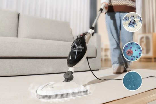 Swiss Pro+ Stoomreiniger 10 In 1 Handstomer - Met Opzetstukken Voor Alle Vloeren, Bank, Badkamer En Tapijt - Zwart 8 Swiss Pro+ Stoomreiniger 10 In 1 Handstomer - Met Opzetstukken Voor Alle Vloeren, Bank, Badkamer En Tapijt - Zwart - Afbeelding 6