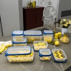 Curver Grand Chef Eco Vershoudbakje - 2,5L - Vierkant - Transparant/Donkerblauw -Lesser & Pavey-winkel 550x366 49