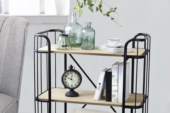 Lifa-Living LIFA LIVING Industriële Bakkerskast - Serveerwagen Op Wielen - Opbergkast - Zwart - Metaal & Hout - 80 X 41 X 93 Cm 11 Lifa-Living LIFA LIVING Industriële Bakkerskast - Serveerwagen Op Wielen - Opbergkast - Zwart - Metaal & Hout - 80 X 41 X 93 Cm - Afbeelding 9