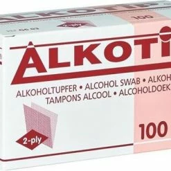 Alkotip Alcoholdoekjes 90x110mm, 100 Stuks