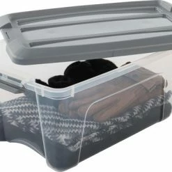 IRIS OHYAMA IRIS New Topbox Opbergbox - 15L - Kunststof - Transparant/Zilvergrijs - Set Van 3 9 IRIS OHYAMA IRIS New Topbox Opbergbox - 15L - Kunststof - Transparant/Zilvergrijs - Set Van 3 -Lesser & Pavey-winkel 550x370 4