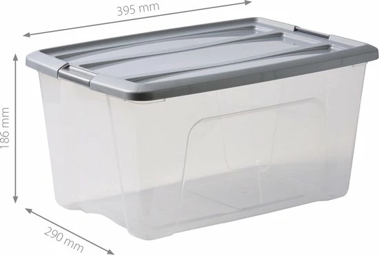IRIS OHYAMA IRIS New Topbox Opbergbox - 15L - Kunststof - Transparant/Zilvergrijs - Set Van 3 5 IRIS OHYAMA IRIS New Topbox Opbergbox - 15L - Kunststof - Transparant/Zilvergrijs - Set Van 3 - Afbeelding 3