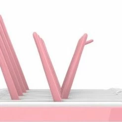 Minismus Bidon / Babyfles Droogrek Roze/Wit - Flessenrek Voor Bidons En Babyflessen - Afdruiprek Fles Met Lekbak - Flessendroogrek Voor Baby Flessen