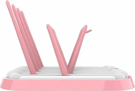 Minismus Bidon / Babyfles Droogrek Roze/Wit - Flessenrek Voor Bidons En Babyflessen - Afdruiprek Fles Met Lekbak - Flessendroogrek Voor Baby Flessen 3 Minismus Bidon / Babyfles Droogrek Roze/Wit - Flessenrek Voor Bidons En Babyflessen - Afdruiprek Fles Met Lekbak - Flessendroogrek Voor Baby Flessen