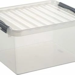 Sunware - Q-line Opbergbox 36L Transparant Metaal - 50 X 40 X 26 Cm