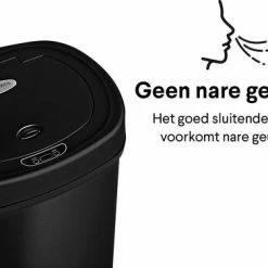 Sensor Prullenbak Zwart 40 Liter - Automatische Soft Close Deksel - 40L Design Afvalemmer Homra FONIX - Infrarood Sensor - Vuilnisbak Met Elektrische Deksel - Sensorbediening - Vingerafdrukvrij - Vuilafstotend - Zwarte Keuken En Kantoor Vuilbak -Lesser & Pavey-winkel 550x377 3