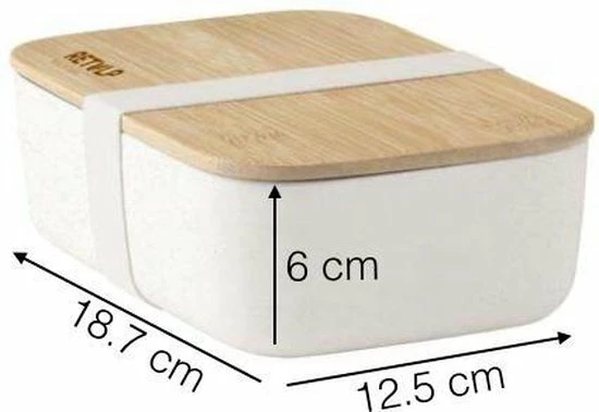 Retulp Ecobox - Lunchbox - Bamboe - Wit 5 Retulp Ecobox - Lunchbox - Bamboe - Wit - Afbeelding 3