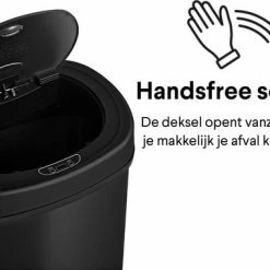 Sensor Prullenbak Zwart 40 Liter - Automatische Soft Close Deksel - 40L Design Afvalemmer Homra FONIX - Infrarood Sensor - Vuilnisbak Met Elektrische Deksel - Sensorbediening - Vingerafdrukvrij - Vuilafstotend - Zwarte Keuken En Kantoor Vuilbak -Lesser & Pavey-winkel 550x381 1