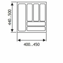 Culinorm Bestekbak - Besteklade - 45 Cm Breed X 50 Cm Diep - Grijs -Lesser & Pavey-winkel 550x389 3