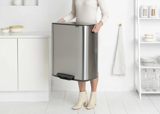 Brabantia Bo Prullenbak - 2 X 30 L - Matt Steel Fingerprint Proof 9 Brabantia Bo Prullenbak - 2 X 30 L - Matt Steel Fingerprint Proof - Afbeelding 7