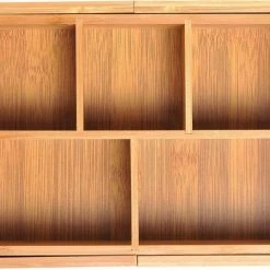 DrawerOrganizer Verstelbare Lade Organizer - Voor Bestek/Keuken/Bureau/Make-Up/Accessoires – Uitschuifbare Lade Inzet Verdeler - Opbergbak Doos - Verstelbaar In 5 Of 7 Compartimenten - Duurzaam Bamboe Hout -Lesser & Pavey-winkel 550x393