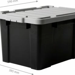 IRIS Ohyama Powerbox Opbergbox - 50L - Kunststof - Zwart/Grijs - Set Van 3 9 IRIS Ohyama Powerbox Opbergbox - 50L - Kunststof - Zwart/Grijs - Set Van 3 -Lesser & Pavey-winkel 550x393 3