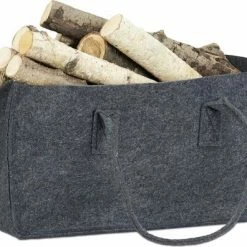 Relaxdays Houtmand Van Vilt - Haardhout Tas - Draagtas - Vilttas - Flexibel - Opbergmand - Antraciet -Lesser & Pavey-winkel 550x396 2