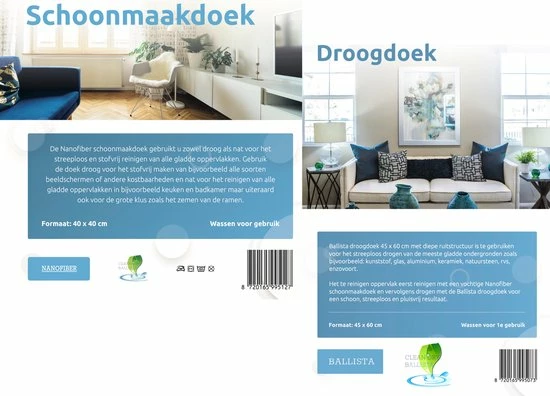 Clean Dry Droogdoek Set 2 Droogdoeken + 2 Microvezel Schoonmaakdoeken 18 Clean Dry Droogdoek Set 2 Droogdoeken + 2 Microvezel Schoonmaakdoeken - Afbeelding 16