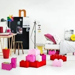 LEGO® LEGO Storage Brick Opbergbox - 6L - Kunststof - Roze -Lesser & Pavey-winkel 550x397 1