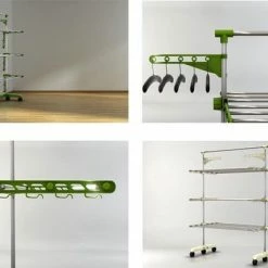 Herzberg HG-5015; Moving Clothes Rack Green -Lesser & Pavey-winkel 550x403 2